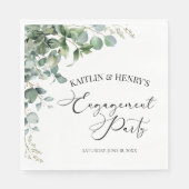 Serviette En Papier Green Eucalyptus Feuille Botanical Engagement Part (Devant)