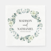 Serviette En Papier Green Eucalyptus Feuille Verdure Mariage botanique (Devant)
