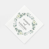 Serviette En Papier Green Eucalyptus Feuille Verdure Mariage botanique (Coin)