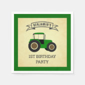 Serviette En Papier Green Farm Tractor Anniversaire de enfant Party (Devant)