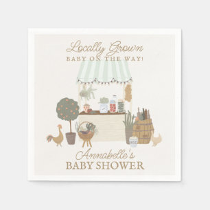 Serviette En Papier Green Farmers Market Farm Baby shower frais