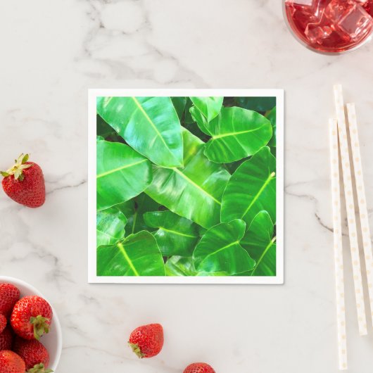 Serviette En Papier Green feuille Palm Leaf feuillage tropical jungle (En situation)