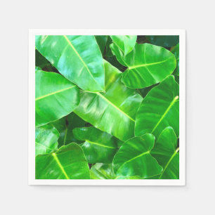 Serviette En Papier Green feuille Palm Leaf feuillage tropical jungle
