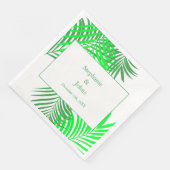 Serviette En Papier Green Feuille Palm Tree Art Mariage élégant (Coin)