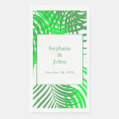Serviette En Papier Green Feuille Palm Tree Art Mariage élégant (Devant)