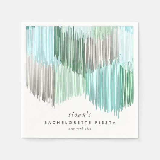 Serviette En Papier Green Fiesta Modern Fringe Bachelorette (Devant)