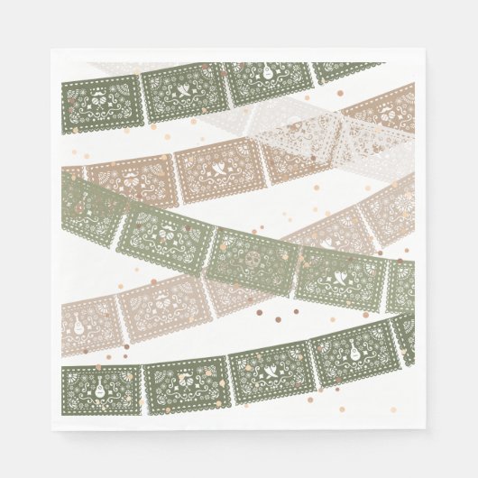 Serviette En Papier Green First Fiesta Anniversaire (Devant)