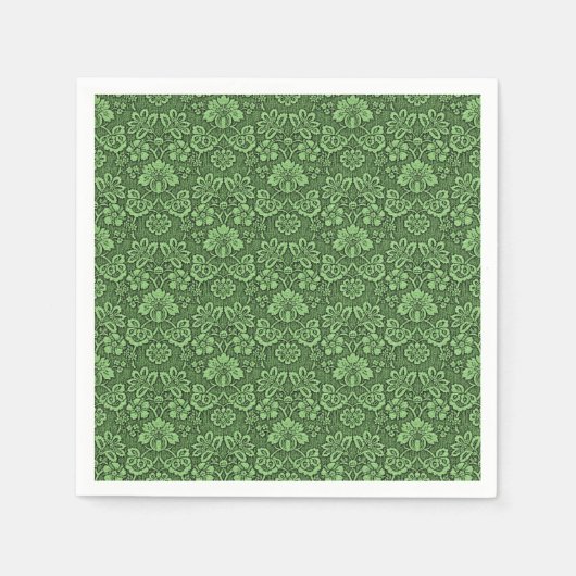 Serviette En Papier Green floral (Devant)