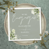 Serviette En Papier Green Floral Sage Green Engagement Party