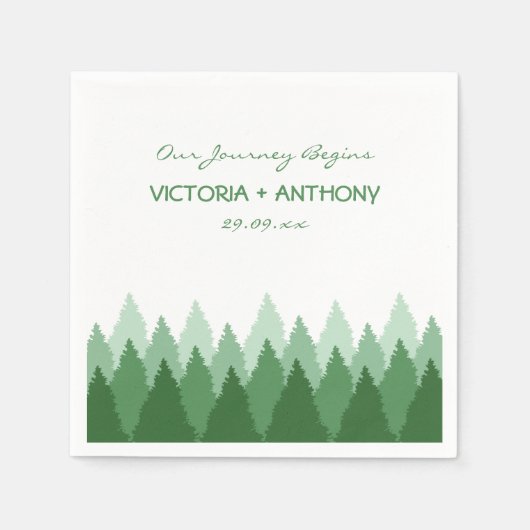 Serviette En Papier Green Forest Range Mariage de bois (Devant)