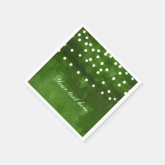Serviette En Papier Green Forest Rustic String Lights Mariage Napkins (Coin)