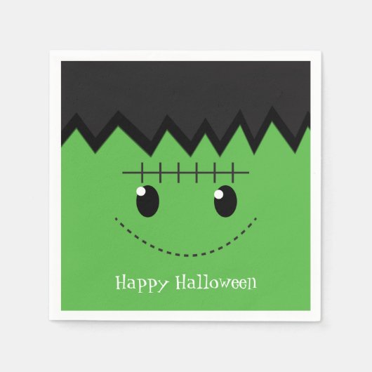 Serviette En Papier Green Frankenstein Halloween Costume Party Napkins (Devant)