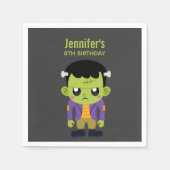 Serviette En Papier Green Frankenstein Monster Halloween Anniversaire (Devant)