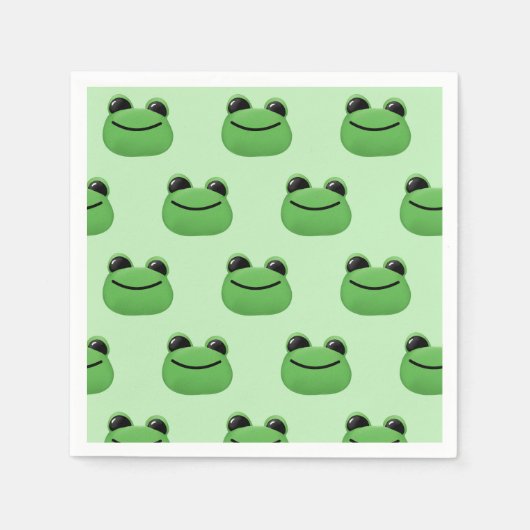Serviette En Papier Green Frog Party (Devant)