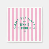 Serviette En Papier Green Game Set Match Après Tennis Club Pink Stripe (Devant)
