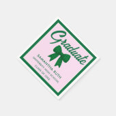 Serviette En Papier Green Gingham Bow Graduation Party (Coin)