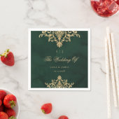 Serviette En Papier Green Gold Emerald Victorian Enchanted Wedding (En situation)