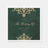 Serviette En Papier Green Gold Emerald Victorian Enchanted Wedding (Devant)
