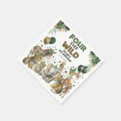 Serviette En Papier Green Gold Four Ever Wild Safari 4e anniversaire (Coin)