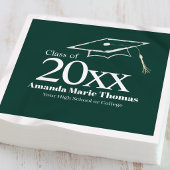 Serviette En Papier Green Graduation Script Name Class Year Design