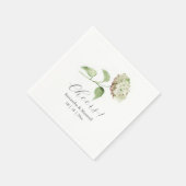 Serviette En Papier Green Hydrangea Wedding Napkins (Coin)