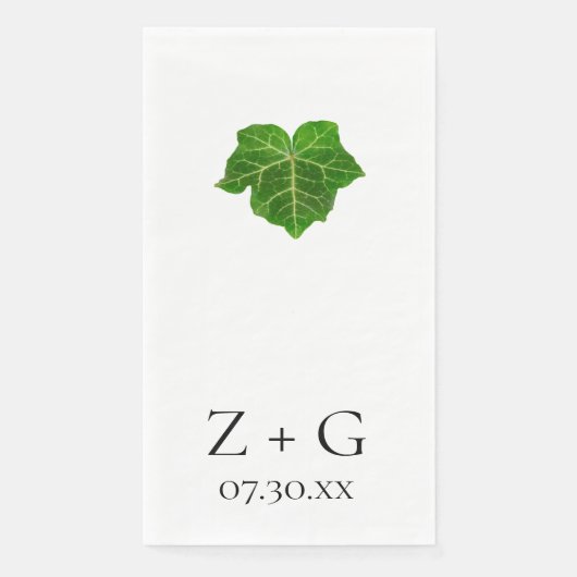 Serviette En Papier Green Ivy Mariage (Devant)
