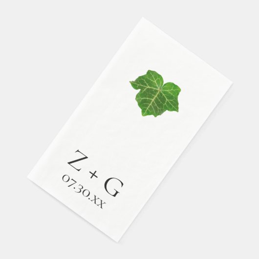 Serviette En Papier Green Ivy Mariage (Coin)