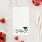 Serviette En Papier Green Ivy Patterned Graduation Cap (En situation)