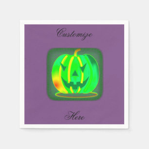 Serviette En Papier Green Jack olantern Halloween Thunder_Cove
