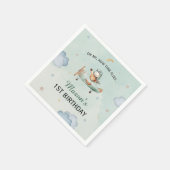 Serviette En Papier Green Little Aviator Sky Adventure 1st Birthday (Coin)