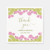 Serviette En Papier Green Lotus Lily Flowers Mariage Indien (Devant)
