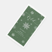 Serviette En Papier Green Magical Snowflake Baby Shower Welcome  (Coin)