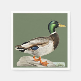 Serviette En Papier Green Mallard Chasse au canard Art de la nature