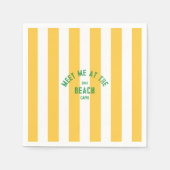 Serviette En Papier Green Me Retrouvez À La Plage Cabana Jaune Stripe (Devant)