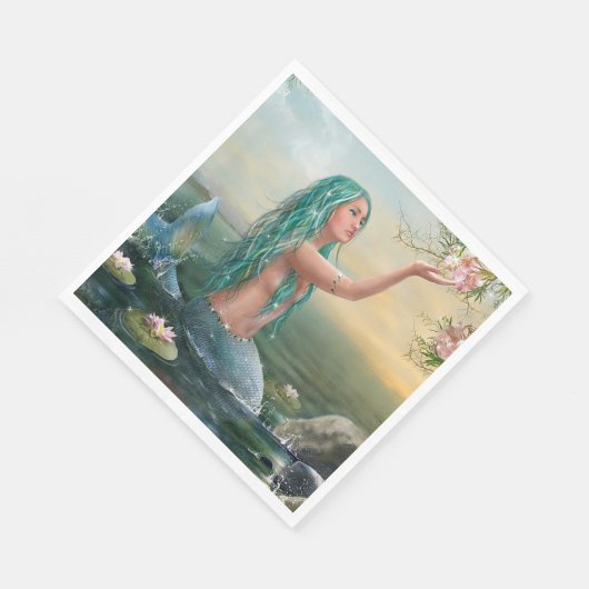 Serviette En Papier green mermaid (Coin)