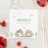 Serviette En Papier Green Monster Trucks Jam Anniversaire (En situation)