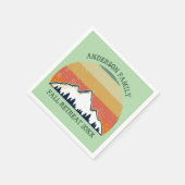 Serviette En Papier Green Mountain Sunset Forest Famille Reunion (Coin)