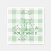 Serviette En Papier Green Mountains et Martinis Bachelorette (Devant)