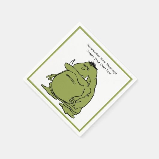 Serviette En Papier Green Ogre Troll Carton Animé Personnaliser (Coin)
