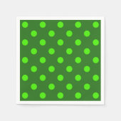 Serviette En Papier Green On Dark Green Polka Dots Pattern Design  (Devant)