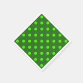 Serviette En Papier Green On Dark Green Polka Dots Pattern Design  (Coin)