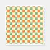 Serviette En Papier Green Orange Brown À damiers En vichy Motif (Devant)