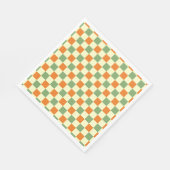 Serviette En Papier Green Orange Brown À damiers En vichy Motif (Coin)