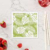 Serviette En Papier Green Palm Feuille Rainforest Motif (En situation)