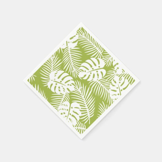 Serviette En Papier Green Palm Feuille Rainforest Motif (Coin)