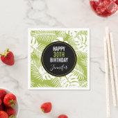 Serviette En Papier Green Palm Feuille Rainforest Motif (En situation)