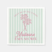 Serviette En Papier Green Palm Spring Pastel Beach Baby shower (Devant)