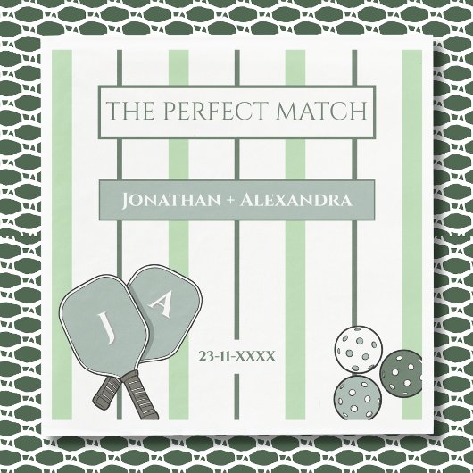 Serviette En Papier Green Perfect Match Couples Bridal Shower