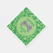 Serviette En Papier Green Pixelellelevel up Video Game Anniversaire (Coin)