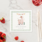 Serviette En Papier Green Plaid Cactus Boho Llama N'importe quel âge A (En situation)